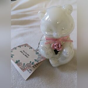 Fenton Vintage Bear Iridescent Opal Teddy Bear You're The Bear-y Best Figurine